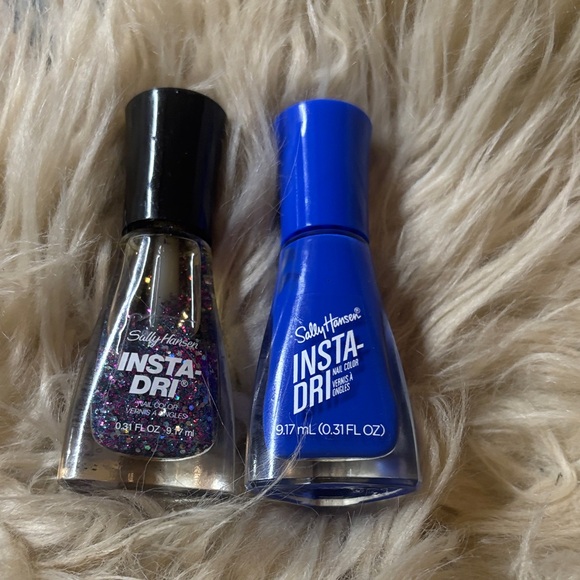 Sally Hansen Insta-Dri Nail Polish Set - Black Glitter & Blue - Picture 1 of 1